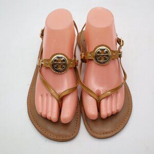 Tory Burch Ali Sandals Patent Leather Women's Size 9 M Casual Sandals